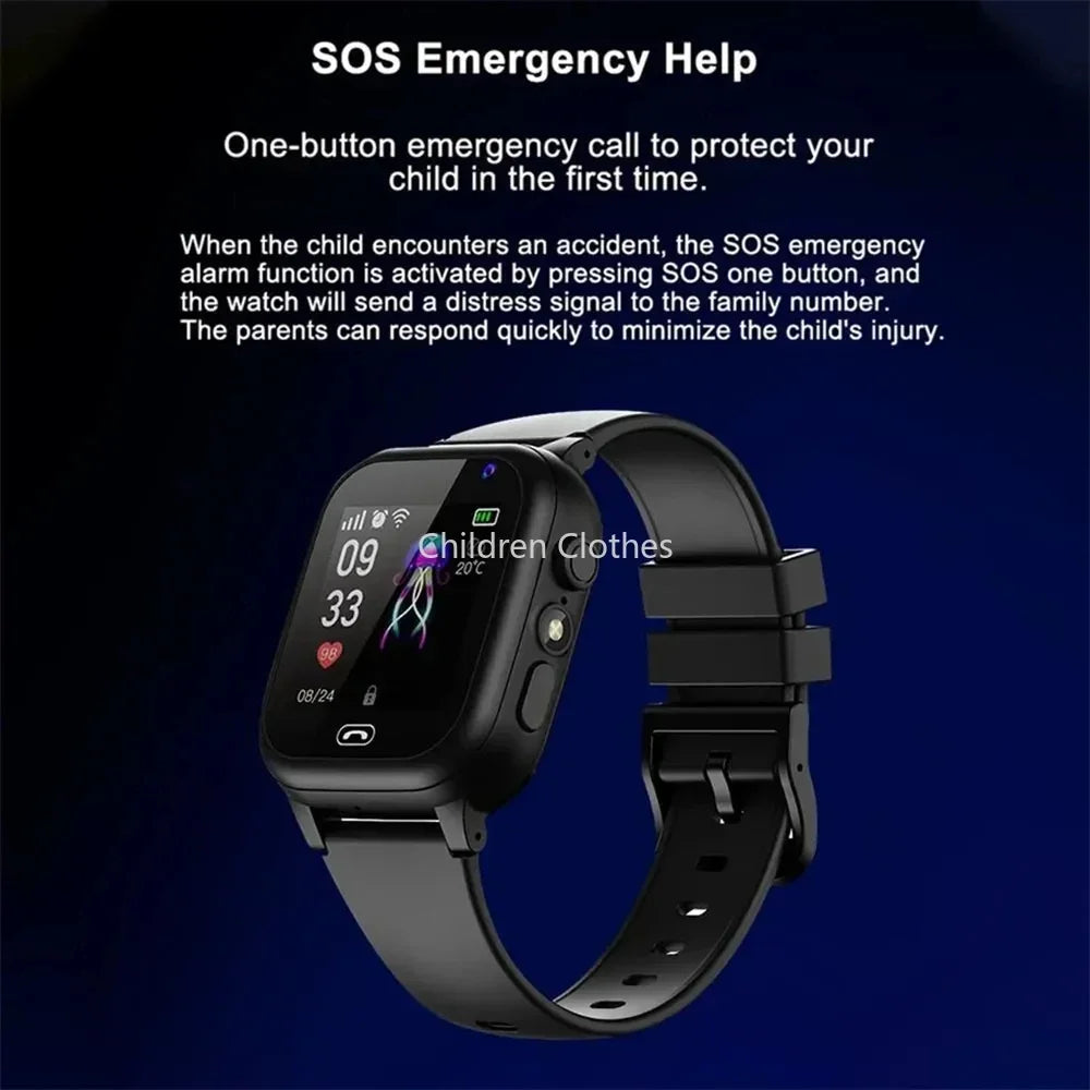 Kids Smart Watch SOS GPS Location Video Call Sim Card for Children SmartWatch Camera Waterproof Watch for Boys Girls