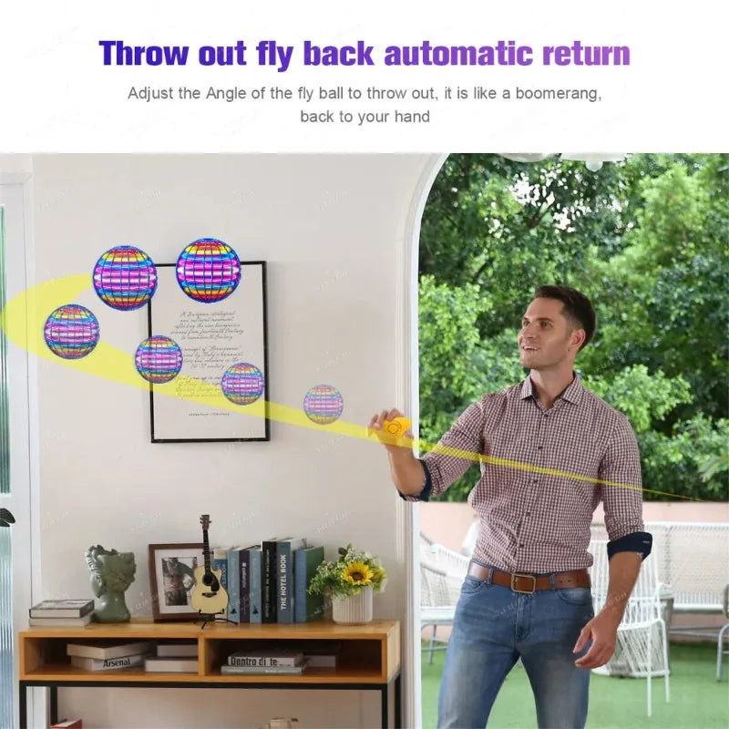 Balle Volante Magique LED – Contrôle à la main, effet boomerang