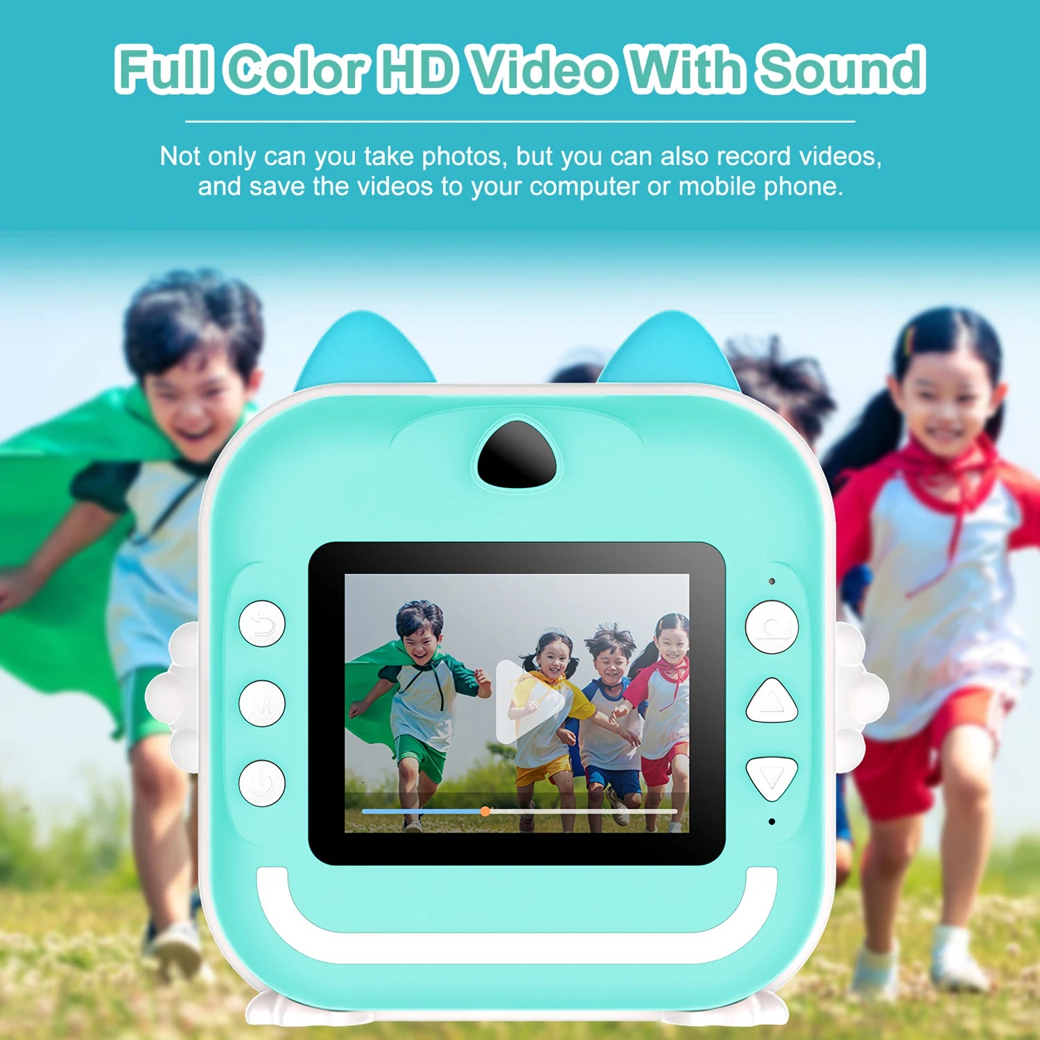 Kids Camera Photo Instant Print Photograph Video Record Wireless Inkless Printer Print Camera For Children Girls Boys Gifts Toys