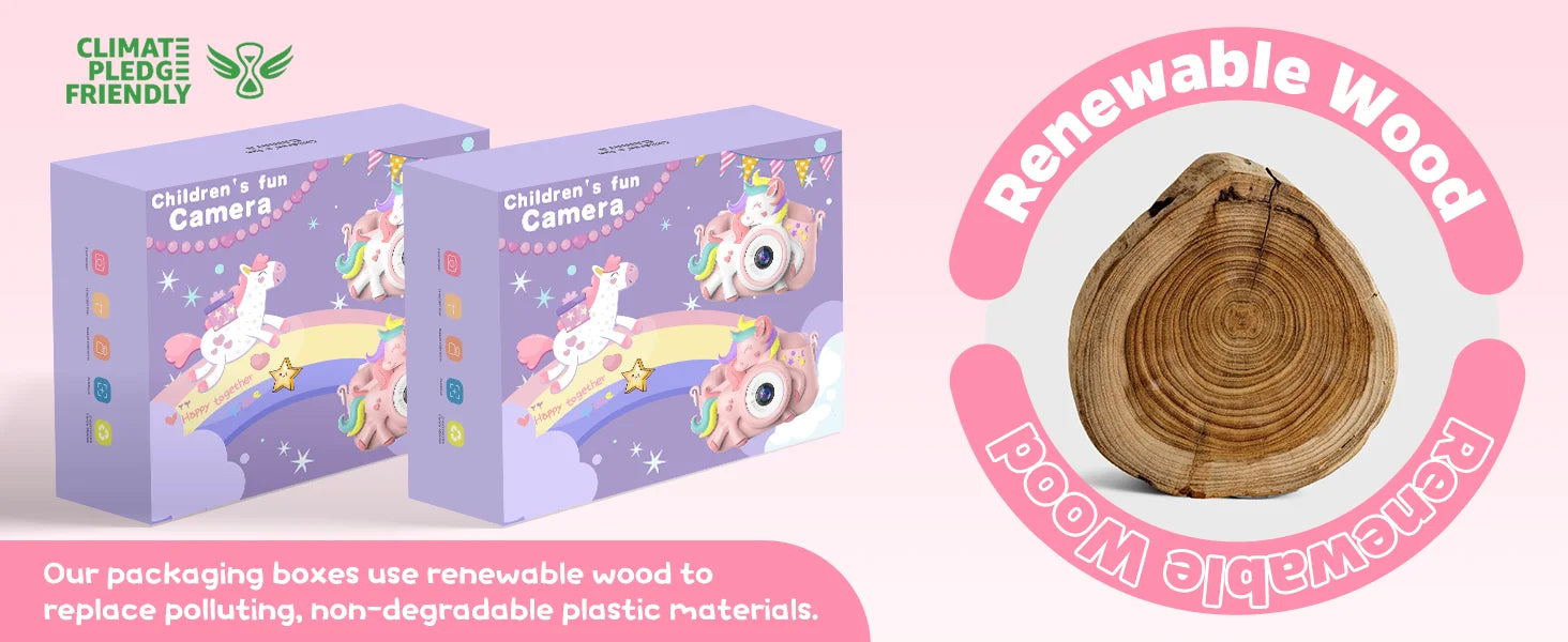 2.0" Kid's Camera 20MP 1080P HD Toddle Selfie Camera Cute Cartoon Digital Cmaera Toy With 32GB Card Gift For Girls & Boys