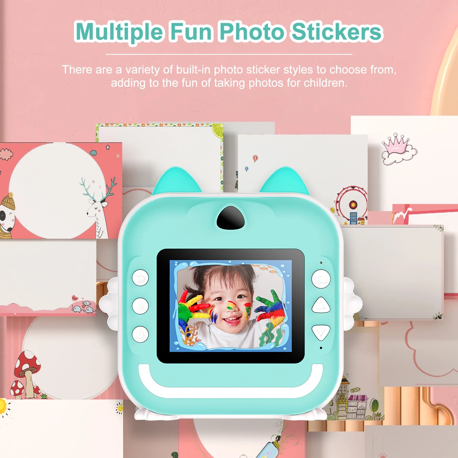 Kids Camera Photo Instant Print Photograph Video Record Wireless Inkless Printer Print Camera For Children Girls Boys Gifts Toys